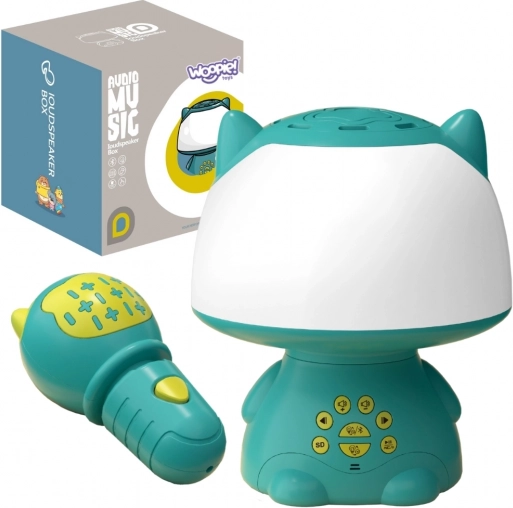 Woopie lampe RGB multifonction avec haut‑parleur Bluetooth, karaoké et changeur de voix – turquoise