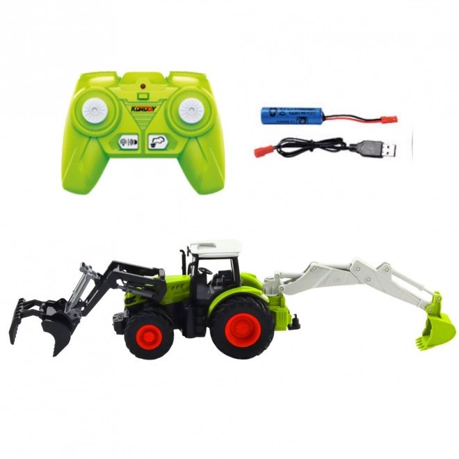 Tracteur amusant avec pelle rotative et excavatrice