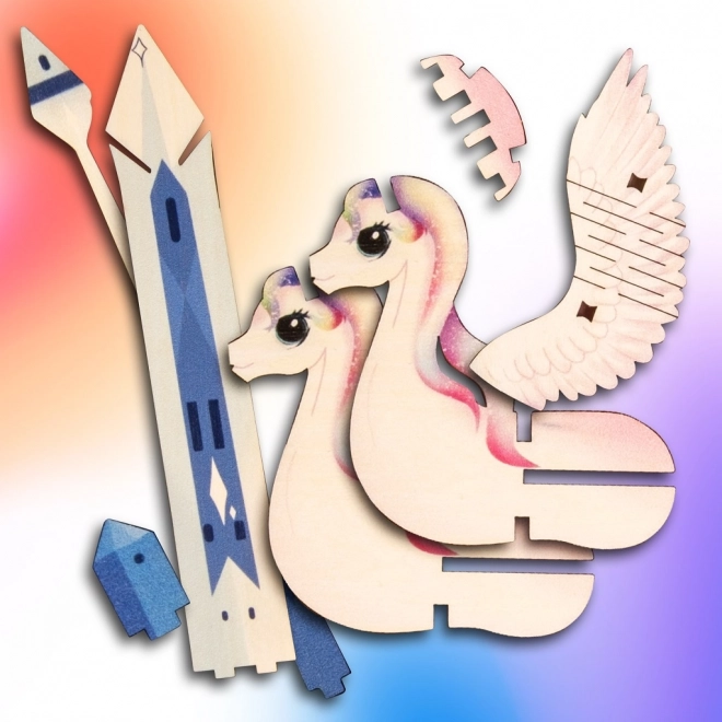 Puzzle 3D en bois Licorne