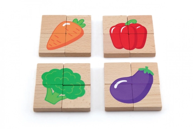 Puzzle magnétique en bois - fruits