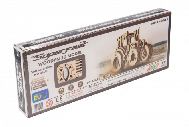 Puzzle 3D en bois Superfast Traktor