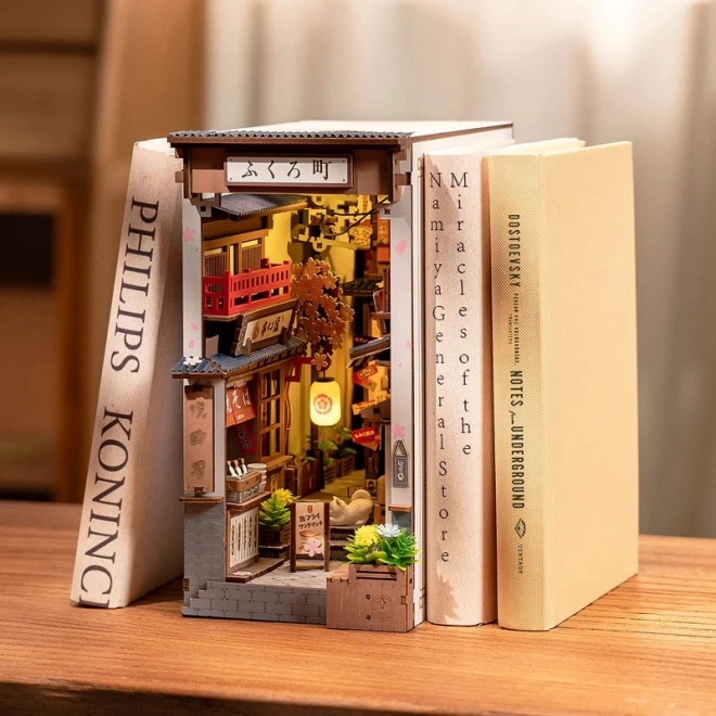 Cale-livre puzzle 3D Sakura Lane avec vin