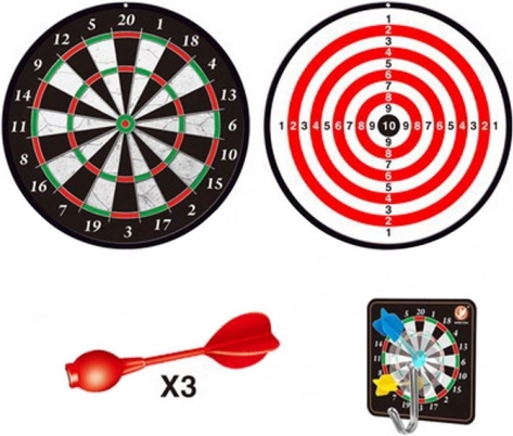 Cible magnétique double face 15 cm avec 3 fléchettes