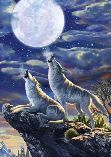 Puzzle Loups sous la pleine lune 1000 pièces