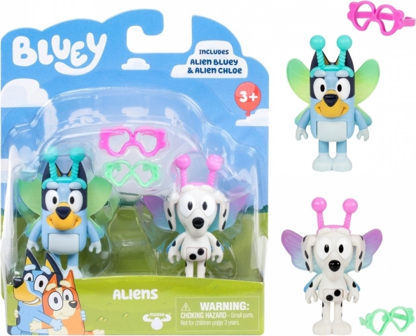 Figurines Bluey Pack de deux Baby Bluey et Chloe