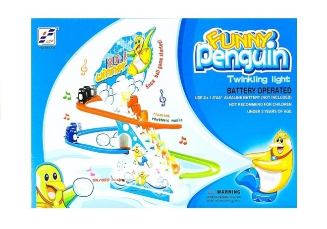 Pingouins sur escalators mobiles avec lumière et mélodies