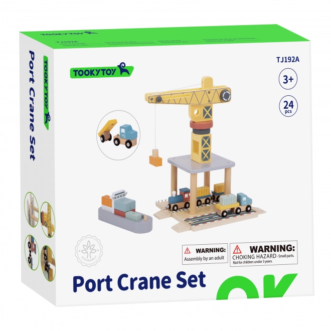 Ensemble en bois avec grue portuaire