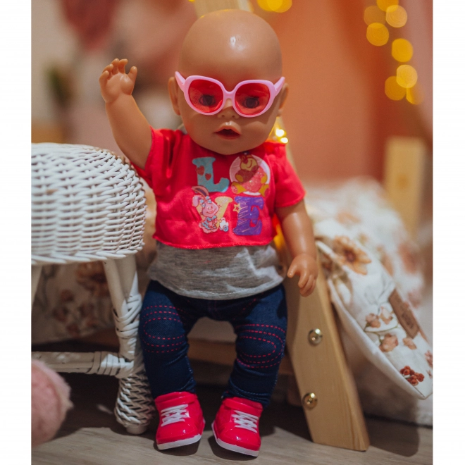 Vêtements de poupée LOVE élégants avec lunettes et chaussures 43-46 cm