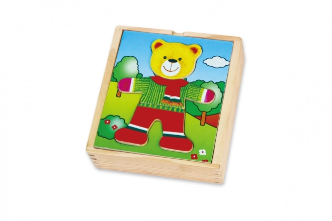Puzzle en bois VIGA Habille l'ourson