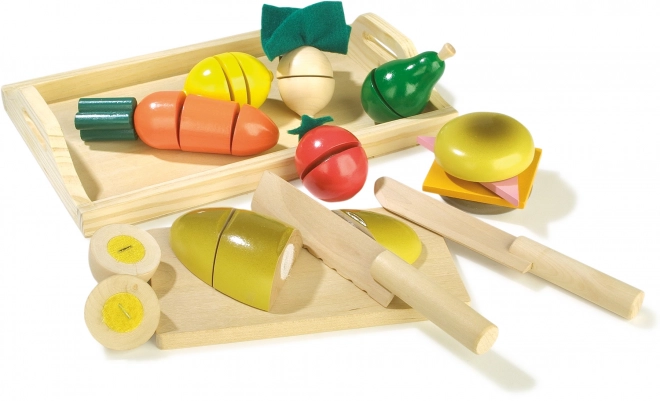 Petit pied Nourriture en bois à découper pour le petit-déjeuner
