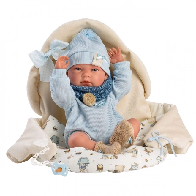 Llorens 73885 NOUVEAU-NÉ GARÇON - poupée réaliste bébé avec corps tout en vinyle - 40 cm