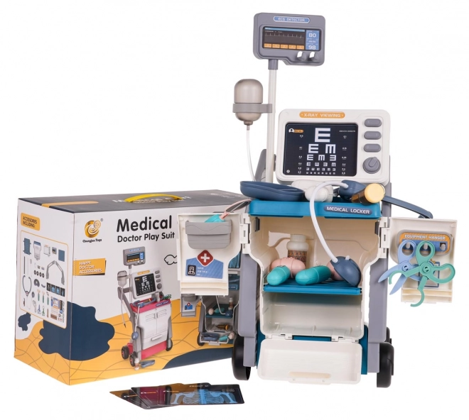Trousse médicale avec ECG + accessoires Bleu