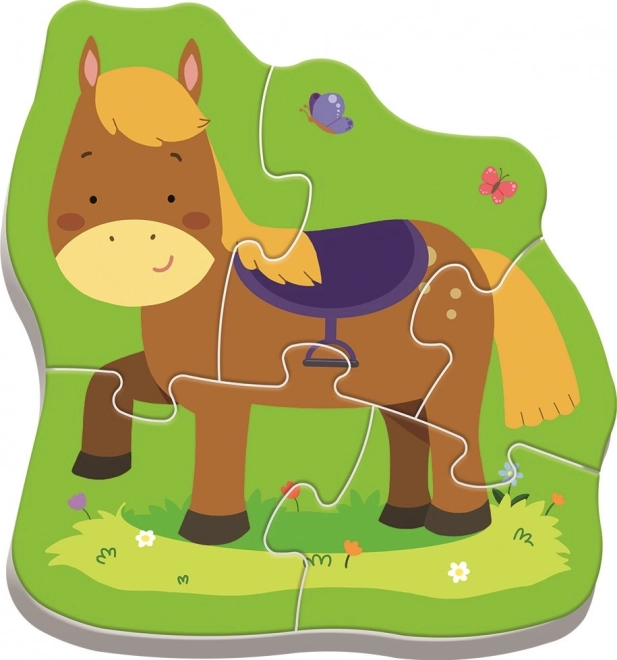 TREFL Puzzle bébé Animaux à la ferme 4 en 1 (3,4,5,6 pièces)