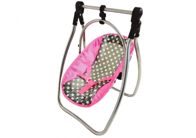 Chaise haute pour poupées Alice Swing Star Gris et Rose
