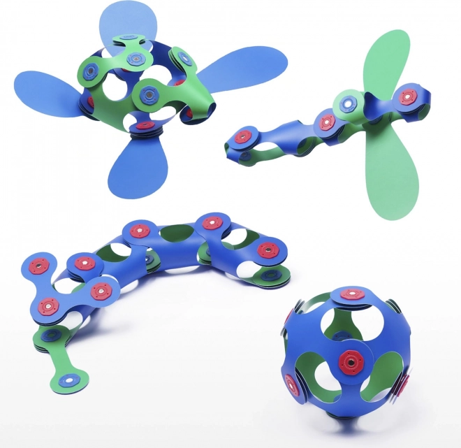 Puzzle magnétique Clixo Itsy, vert/bleu