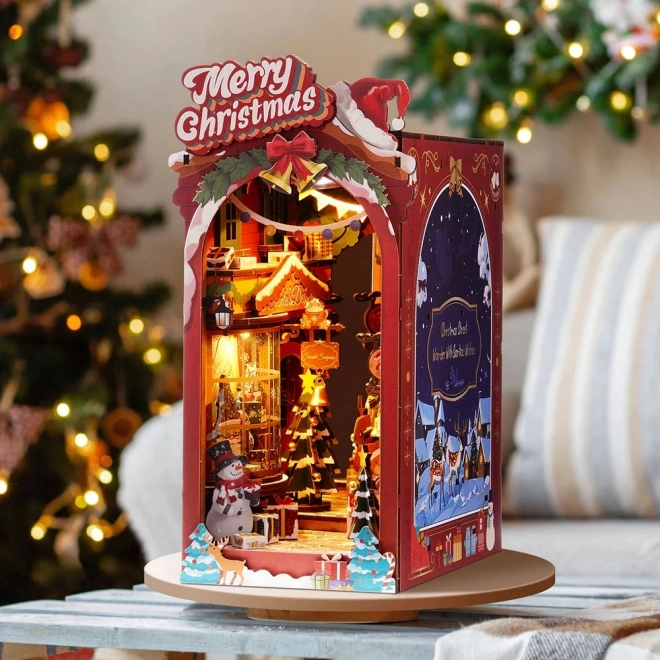 Cale-livres allée de Noël fabriquée à la main