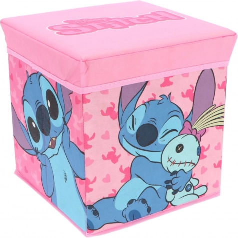 Cozy Noxxiez boîte de rangement pliante et tabouret STITCH pour filles 30 × 30 × 30 cm
