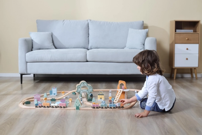 Viga PolarB Circuit de train en bois 90 pcs