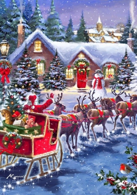 Puzzle Père Noël et traîneau 1000 pièces