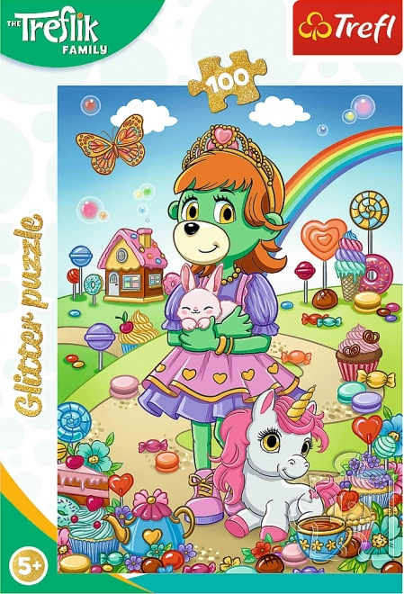 Puzzle avec paillettes Famille Treflík 100 pièces