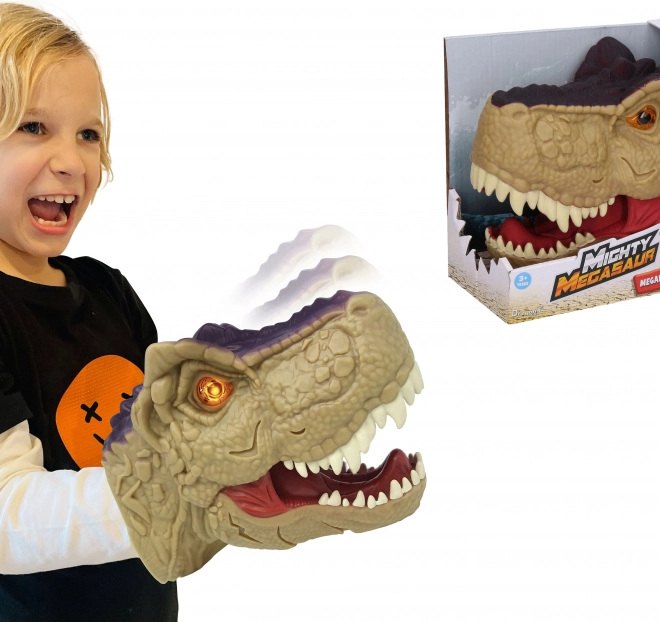 Tête de dinosaure à effets pour la main 20 cm