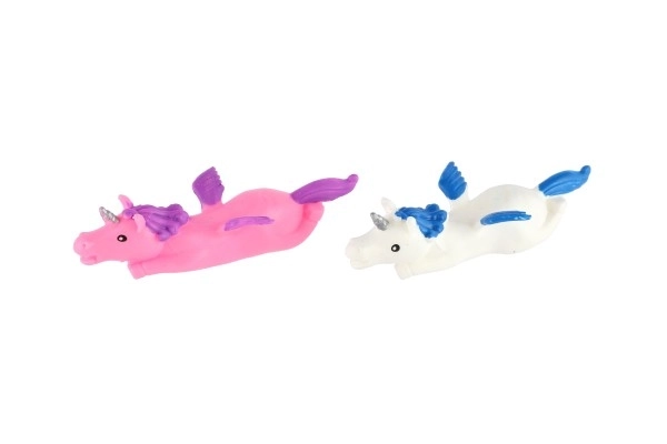 Licorne 2 pcs extensible volante projectable anti-stress silicone 10cm sur carte