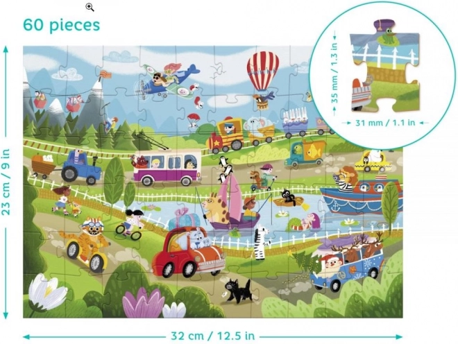 DODO Puzzle Transport à la campagne 60 pièces