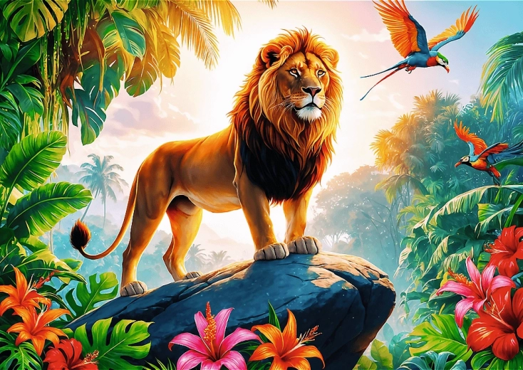 TREFL Puzzle Roi de la jungle 200 pièces