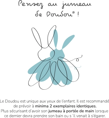 Doudou couture petite souris rose 3-en-1
