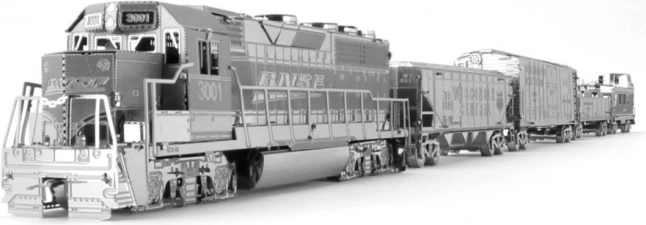 metal earth modèle 3D en métal rame de train avec locomotive et 4 wagons coffret deluxe
