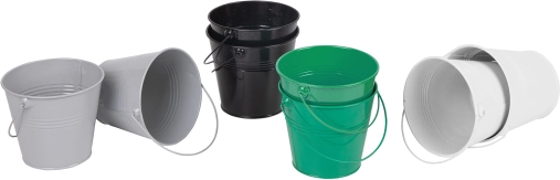 Classic World seaux métalliques colorés, set de 8 pièces