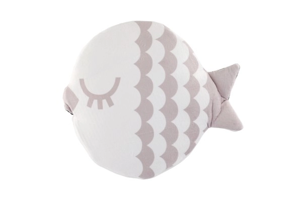 Coussin en peluche 35x30cm noir et blanc en sac 0+