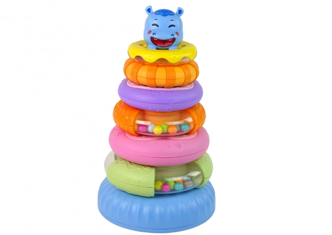 Pyramide éducative avec anneaux colorés / donuts