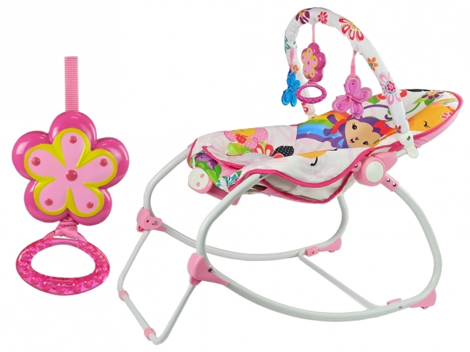 Chaise Berçante 2 en 1 Sons Floraux Roses Vibrations