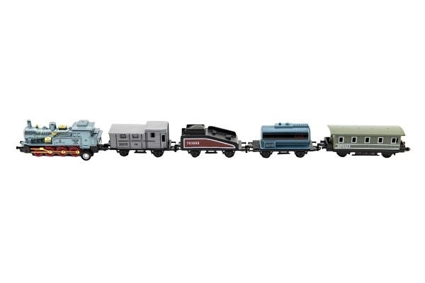 Petit train avec 4 wagons (5 pièces), métal/plastique, 8 cm, à rétrofriction