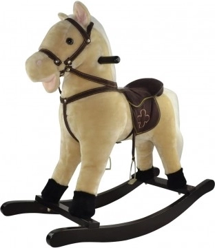 Cheval à bascule en peluche pour enfants – Brun clair