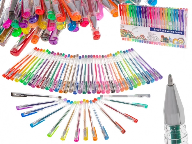 Stylos gel pailletés colorés - 50 pièces
