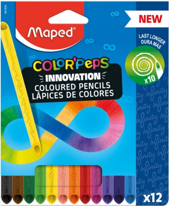MAPED Crayons de couleur Color'Peps Infinity 12 pièces