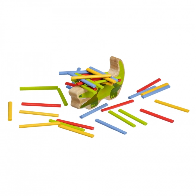 Jeu d'Équilibre en Bois Crocodile