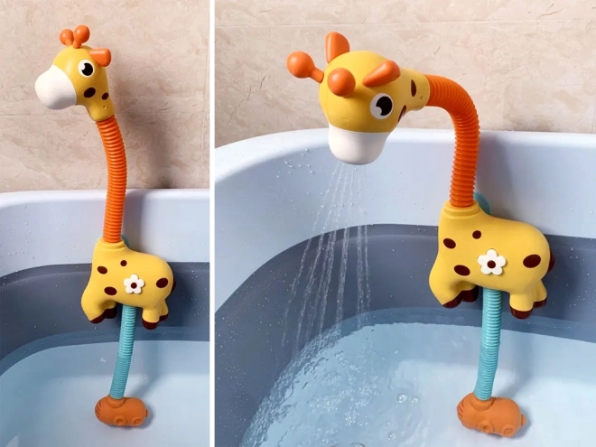 Girafe de bain joyeuse avec effet de douche aquatique