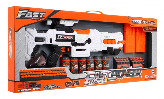 Grand fusil pour enfants 8+ Accessoires + 48 munitions souples Pistolet de jeu Pionnier rapide
