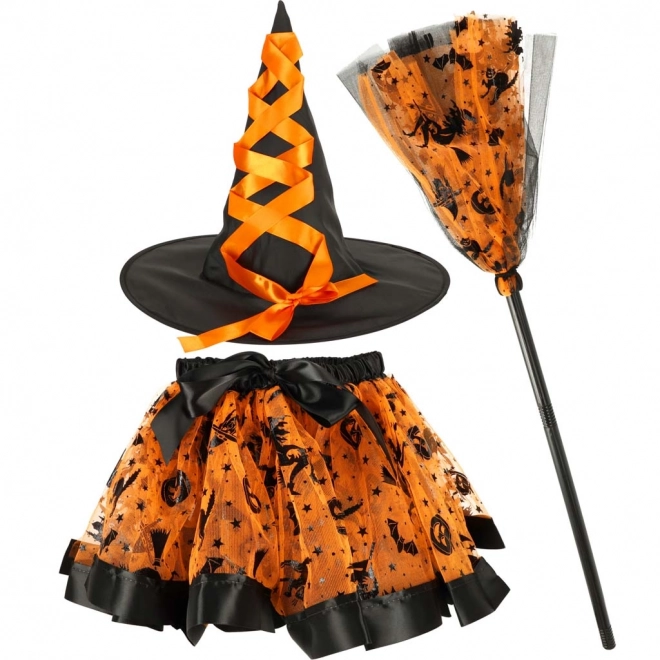 Costume de sorcière de carnaval orange