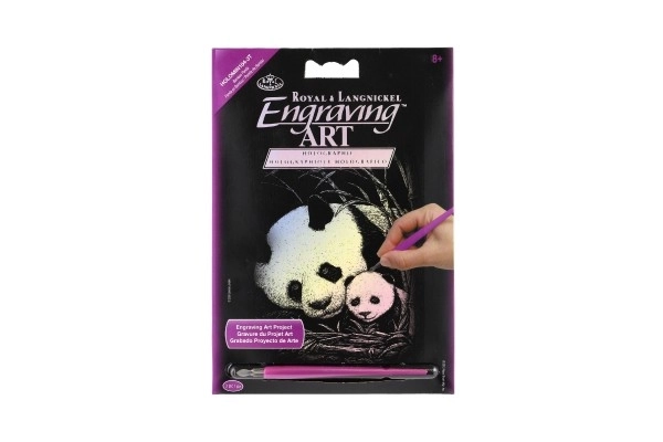 Image à gratter argentée Panda 12,5x18cm sur carte