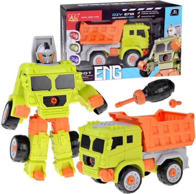Super voiture-robot de chantier 2-en-1 – Benne basculante