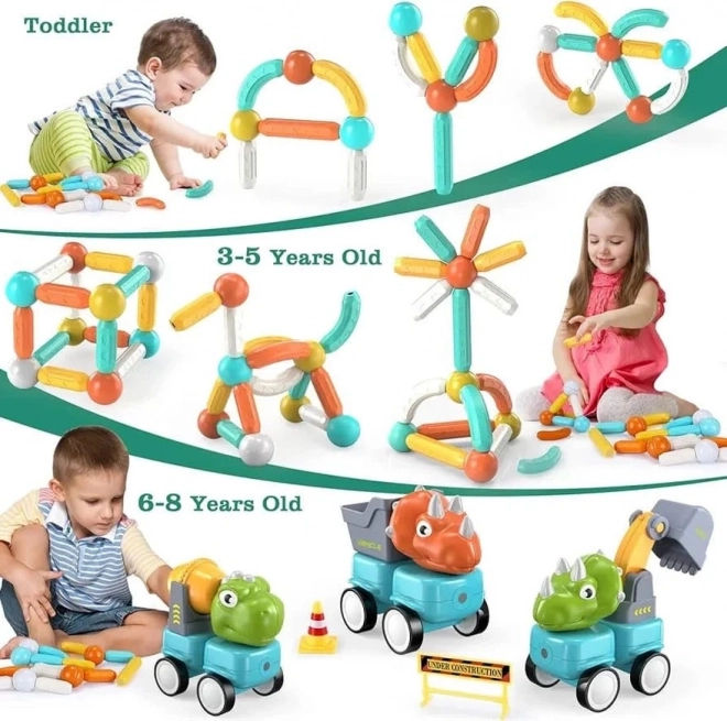 Ensemble de construction dinosaures blocs magnétiques Woopie