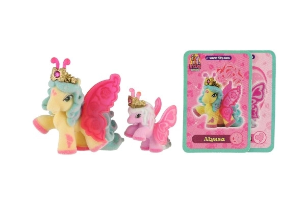 Figurines Filly Butterfly en peluche 2 pièces avec accessoires, assortiment de types sur carte 17x16,5cm