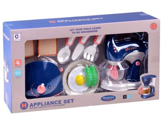 Ensemble cuisine enfant avec mixeur et grille-pain
