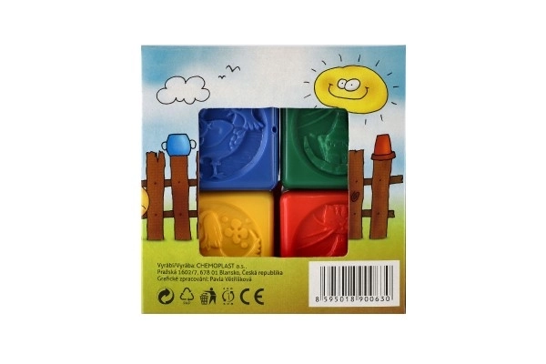 Blocs en plastique colorés avec animaux, ensemble de 8 pièces