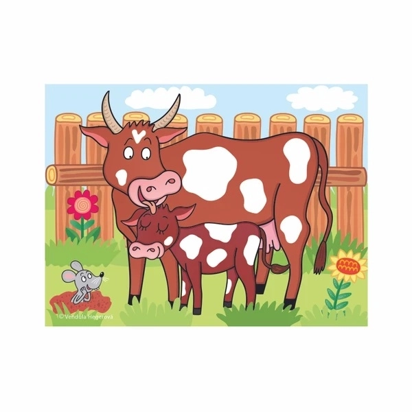 Cubes kubus animaux domestiques bois 12pcs dans une boîte 21x18x4cm