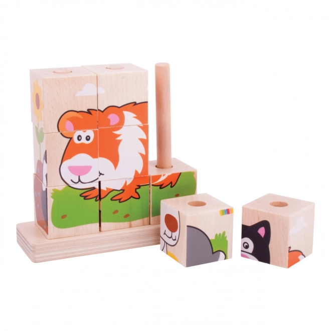 Cubes d'empilage Bigjigs Baby Animaux
